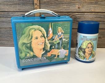 metal lunch box bionic woman|1978 Vintage The Bionic Woman Collectible Metal Lunchbox.